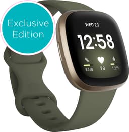 Fitbit Versa 3 älykello (pehmeä kulta/oliivi)