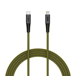 SOSKILD USB-C -latauskaapeli Lightning 1.5m Ultimate Strenght -musta / keltainen
