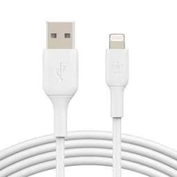 Belkin CAA001BT1MWH, 1 m, Lightning, USB A, Hankoppling, Hankoppling,