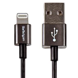 StarTech.com USBLTM1MBK, 1 m, Lightning, USB A, Hankjønn, Hankjønn, Svart