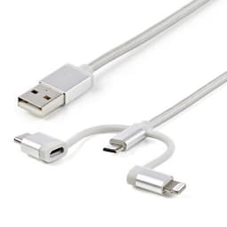 StarTech.com LTCUB1MGR, 1 m, USB A, Micro-USB B, USB 2.0, 480 Mbit/s, Sølv