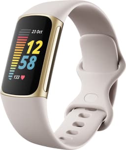 Fitbit Charge 5 aktiivisuusranneke (Lunar White/Soft Gold)