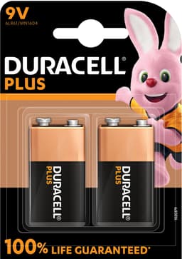Duracell Plus Power 9V batteri (2.-pack)