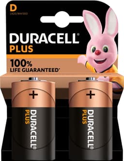 Duracell Plus Power D batteri (2 pack)