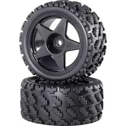 Reely 1:10 Buggy Komplette hjul Rally-block bred 5 eger