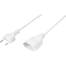 Basetech BT-2336890 Ström Förlängningskabel Vit 0.20 m