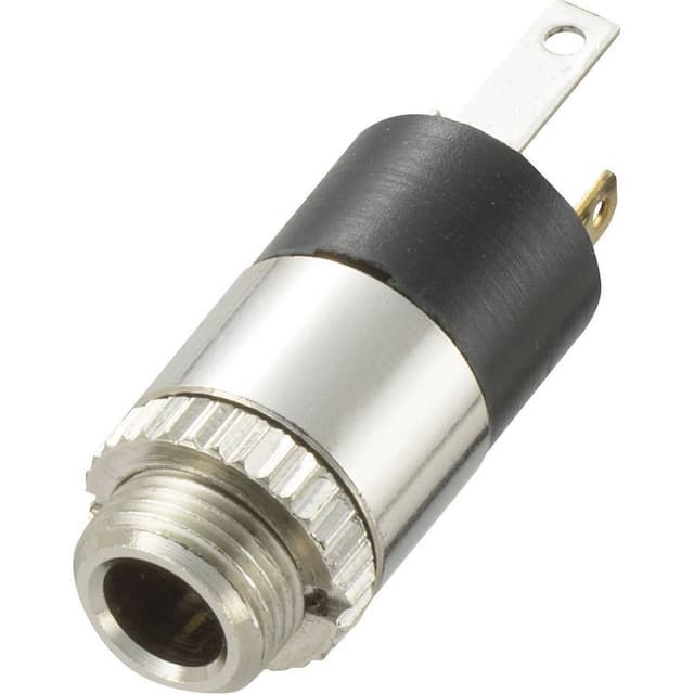 TRU COMPONENTS 718600 Jack-stik 3,5 mm Tilslutning, indbygning lodret Poltal: 3 Stereo Sølv 1 stk