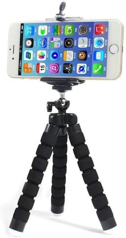 Flexibel tripod mobilhållare böjbar och roterbar svart passar alla smartphone
