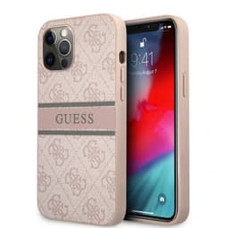 Guess iPhone 12 Pro Max Cover Printed Stripe Lyserød