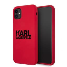 Karl Lagerfeld iPhone 11 Kuori Stack Logo Musta Punainen