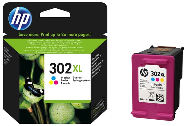 HP Bläckpatron 302XL trefärgad Cyan Magenta Gul