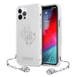 Guess iPhone 12 Pro Max Skal 4G Logo Silver Klar