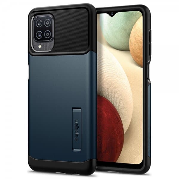 Spigen Samsung Galaxy A12 Cover Slim Armor Metal Slate