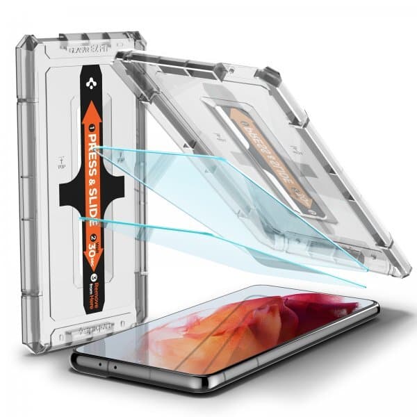 Spigen Samsung Galaxy S21 Skärmskydd GLAS.tR Slim EZ Fit 2-pack