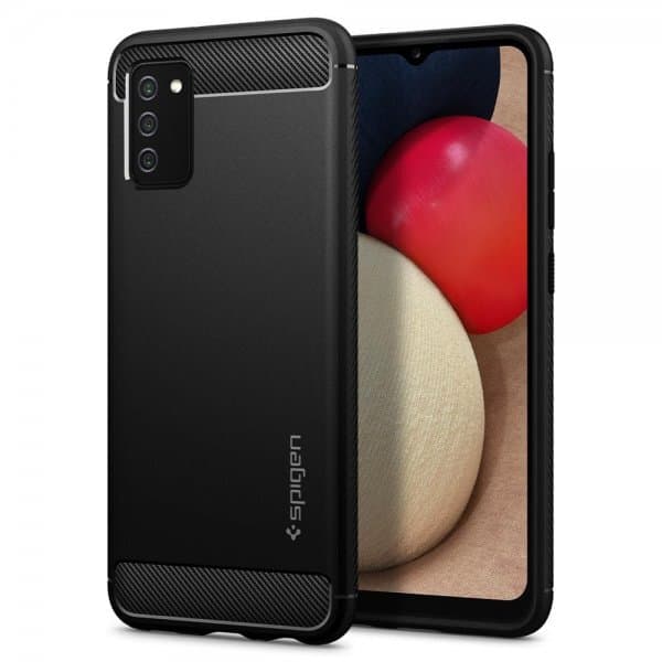 Spigen Samsung Galaxy A02s Skal Rugged Armor Matte Black