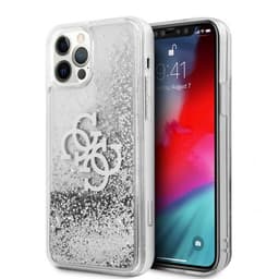 Guess iPhone 12/iPhone 12 Pro Deksel Liquid Glitter Sølv Klar