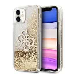 Guess iPhone 11 Skal Liquid Glitter Guld Klar