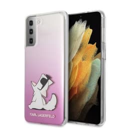 Karl Lagerfeld Samsung Galaxy S21 Plus Cover Choupette Transparent Lyserød
