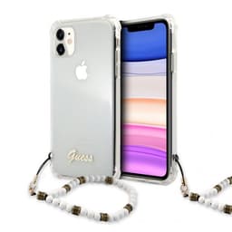 Guess iPhone 11 Skal Script & Pearls Vit Klar