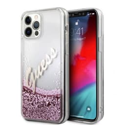 Guess iPhone 12 Pro Max Deksel Liquid Glitter Vintage Rosa