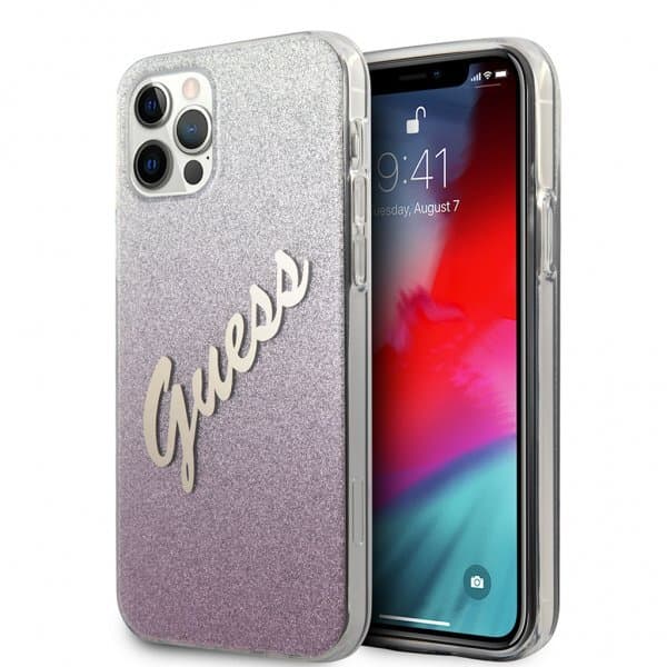 Guess iPhone 12 Pro Max Cover Vintage Gradient Lyserød