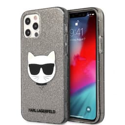 Karl Lagerfeld iPhone 12/iPhone 12 Pro Kuori Choupette Glitter Musta