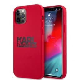 Karl Lagerfeld iPhone 12/iPhone 12 Pro Kuori Stack Logo Musta Punainen