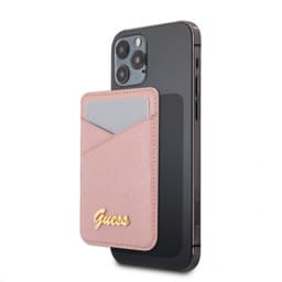 Guess Magnetisk Korthållare Metal Logo MagSafe Rosa