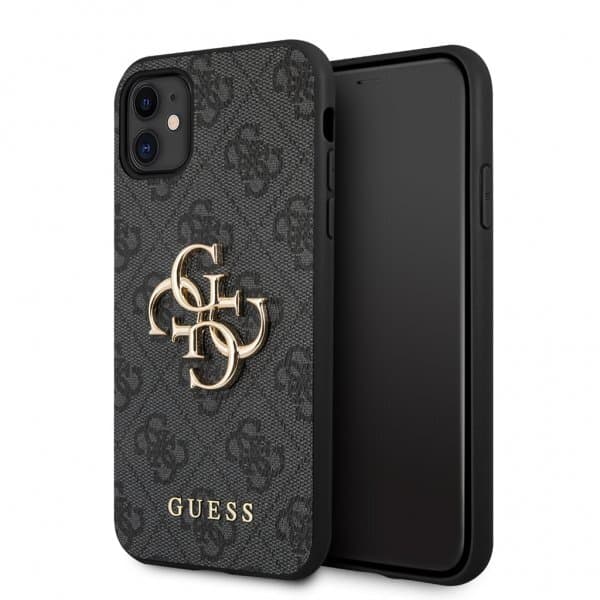 Guess iPhone 11 Skal Metal Logo Grå