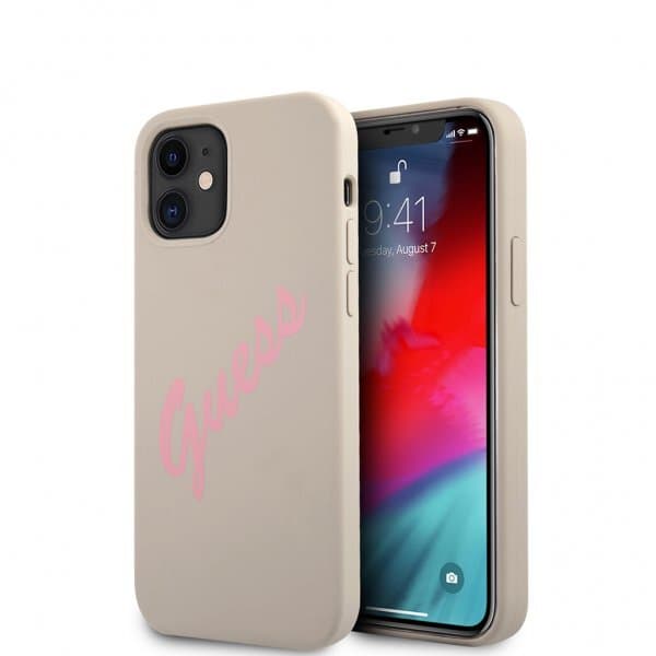 Guess iPhone 12 Mini Skal Vintage Silicone Grå