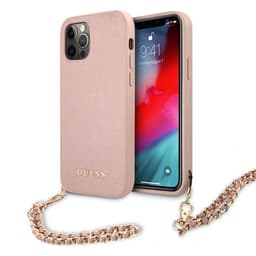 Guess iPhone 12 Pro Max Kuori Saffiano Chain Vaaleanpunainen