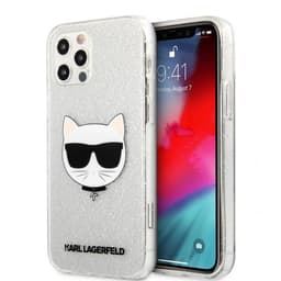 Karl Lagerfeld iPhone 12/iPhone 12 Pro Deksel Choupette Glitter Sølv