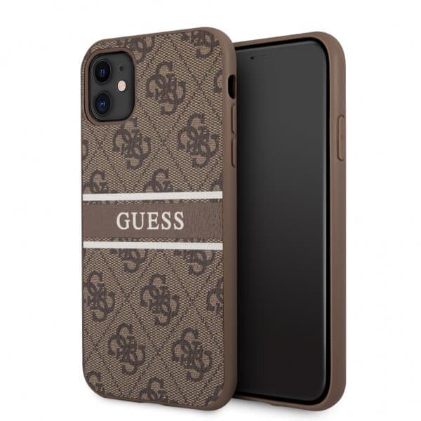 Guess iPhone 11 Skal Printed Stripe Brun