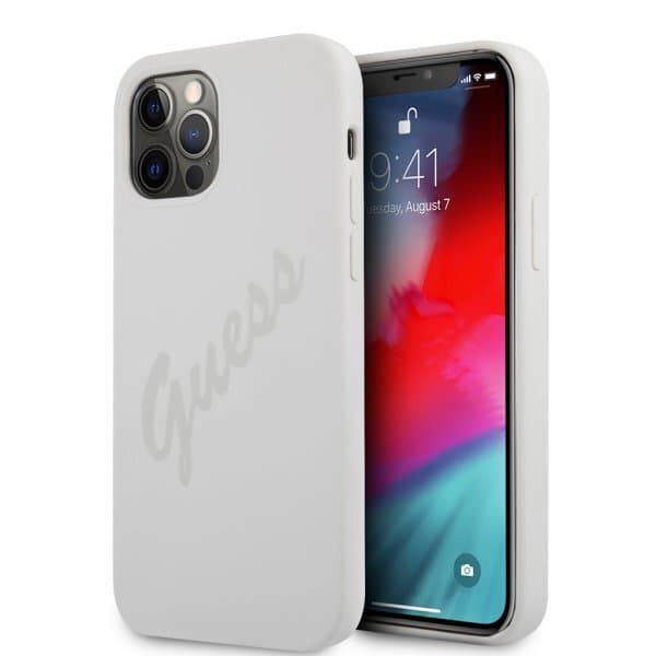 Guess iPhone 12/iPhone 12 Pro Skal Vintage Silicone Cream