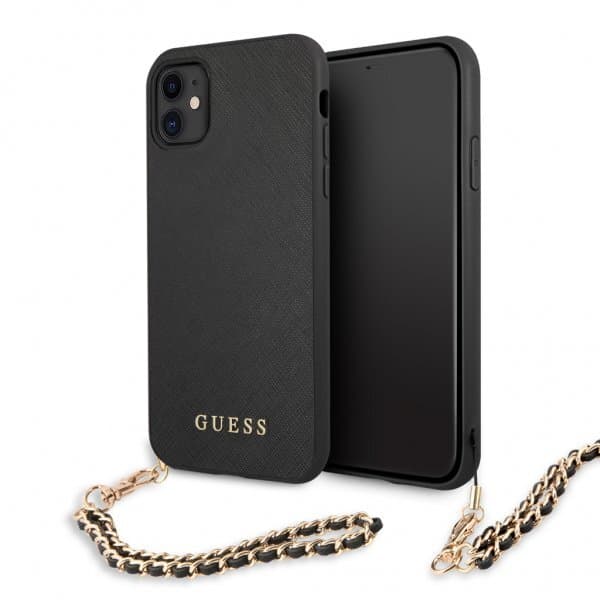 Guess iPhone 11 Skal Saffiano Chain Svart
