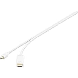 Renkforce Mini-DisplayPort / HDMI Anslutningskabel 1.80 m RF-4660902 guldpläterad kontakt Vit [1x DisplayPort hane - 1x