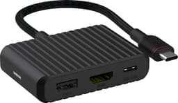 Unisynk 3-Port USB-C hub (sort)