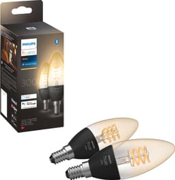 Philips Hue W 4,5W filamentpære E14 (2-pakning)
