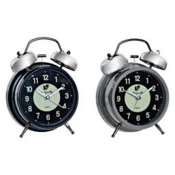 Namizna ura DKD Home Decor Vækkeur Metal Plastik (2 pcs) (11.5 x 5.5 x 6.5 cm)