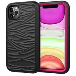 Aaltokuvioitu silikonikuori iPhone 11 Musta & Pinkki