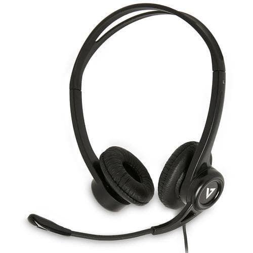 V7 HU311-2EP, Headset, Huvudband, Kontor/callcenter, Svart, Binaural,