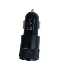 Billader 2.4A med dobbelt USB og LED sort