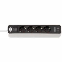 Grenafgang 4-vejs 2xUSB 1,5 m b / w