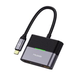 Mcdodo sovitin USB C–dual-HDMI 4K ja USB C PD 100 W