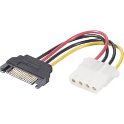 Renkforce Ström Adapter [1x SATA-strömkontakt hane 15-pol - 1x IDE-ström 4-pol hona] 12.00 cm Svart, Röd, Gul