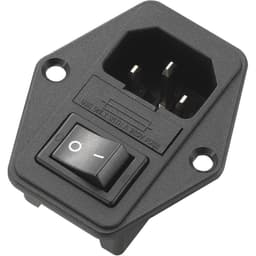 Apparatkontaktdon C14 kontakt, inbyggnad vertikalt totalt antal poler: 2 + PE 10 A svart 1 st.