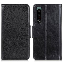 Sony Xperia 5 III Lommebok-deksel Teksturert Split - Svart