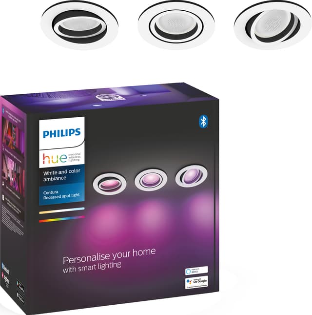 Philips Hue Centura innfelt spotlys 3x5,7W (hvit)