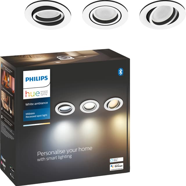 Philips Hue Milliskin innfelte spotlys 3x5 (Hvit)