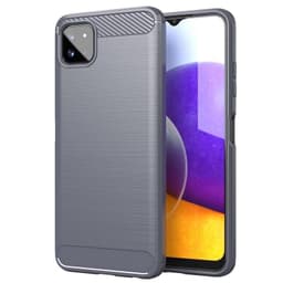 SKALO Samsung A22 5G Armor Carbon Iskunkestävä TPU suojakuori - Harmaa